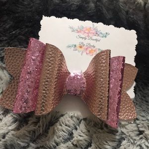 Rose Gold handmade boutique hairbow